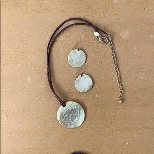 Brass necklace and earring set